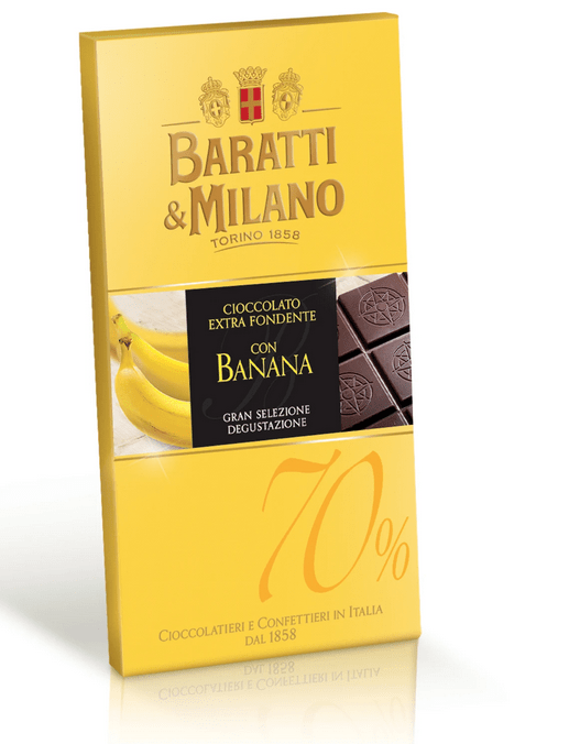 Tavoletta di cioccolato Extra fondente 70% con banana - Rosato Vini