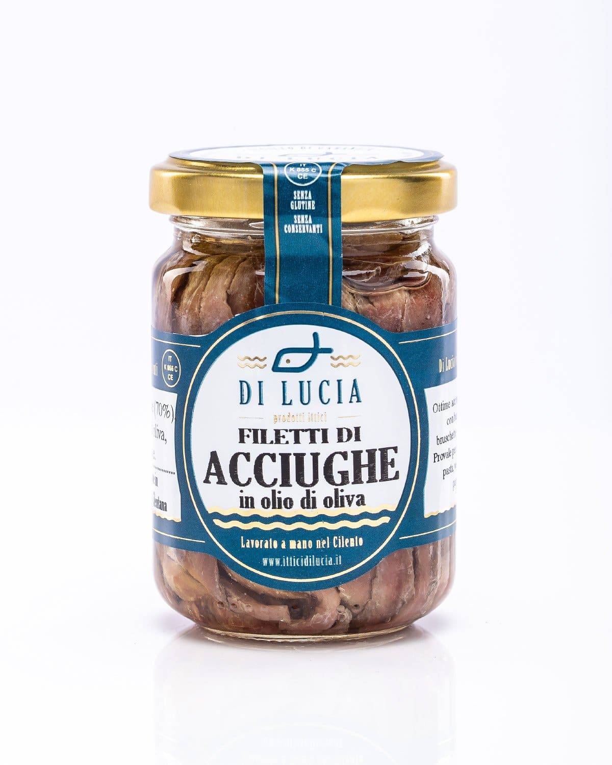 Filetti di Acciughe in olio d’oliva 150 g Ittici Di Lucia - Rosato Vini