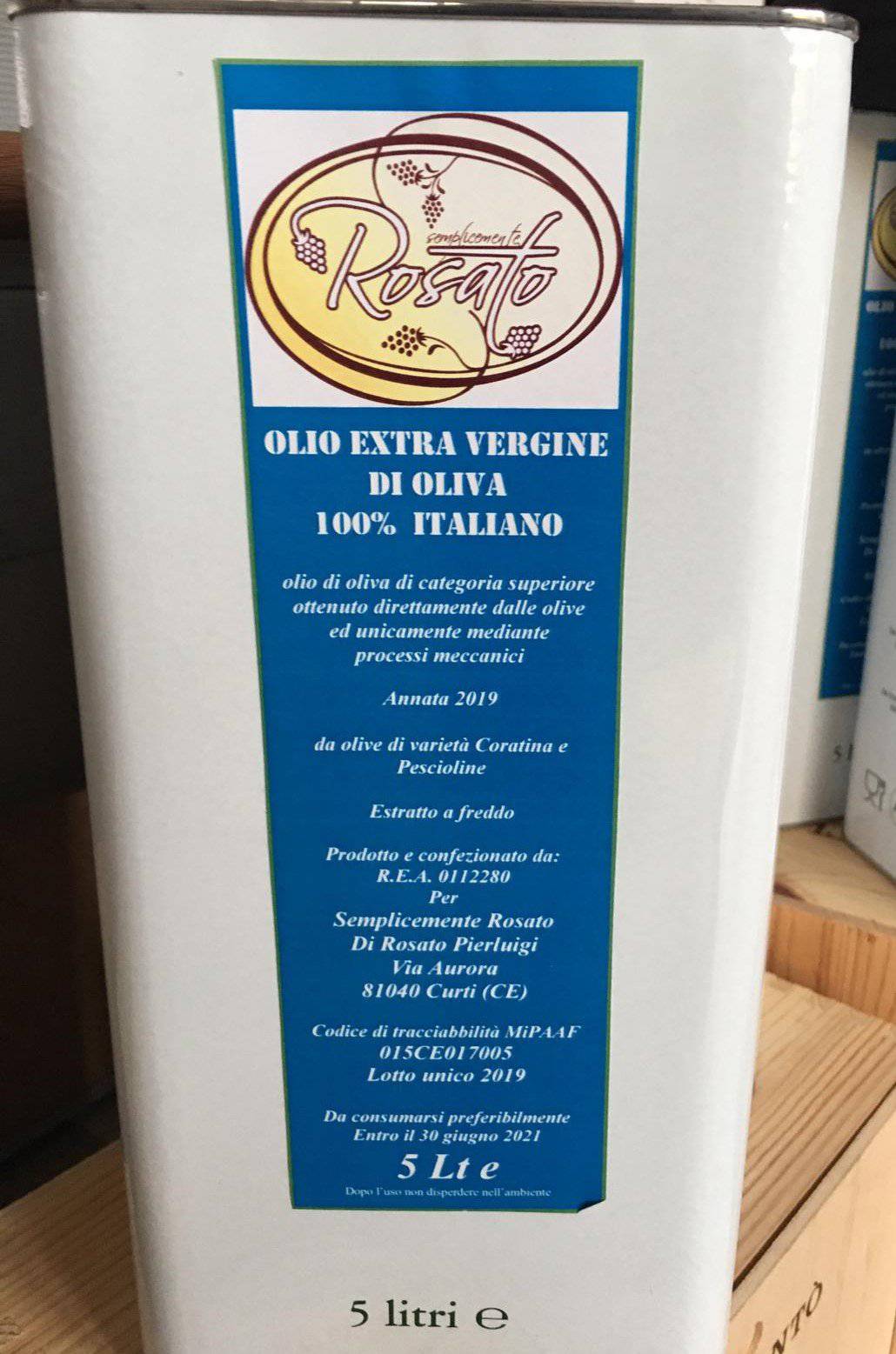 Olio Extravergine di oliva 100% Italiano - Rosato 5 Lt - Rosato Vini